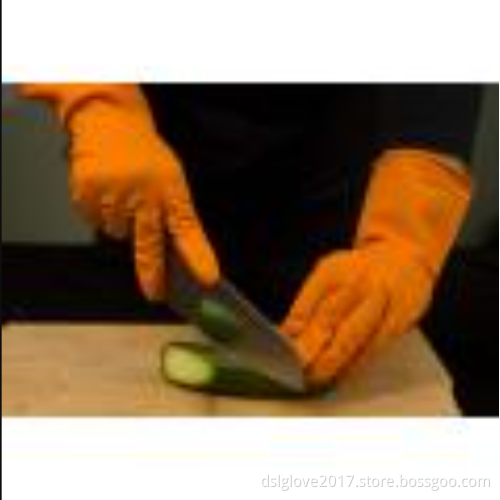 Washing durable dip flock lined household latex glove